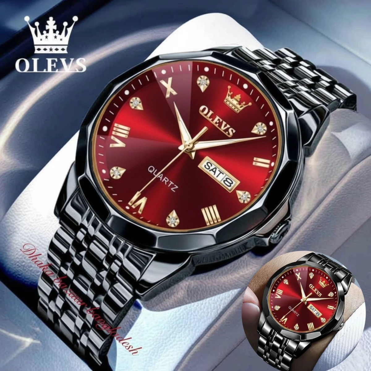 OliveZ NEXT নতুন ডিজাইনের পুরুষদের জন্য ঘড়ি BLACK RED