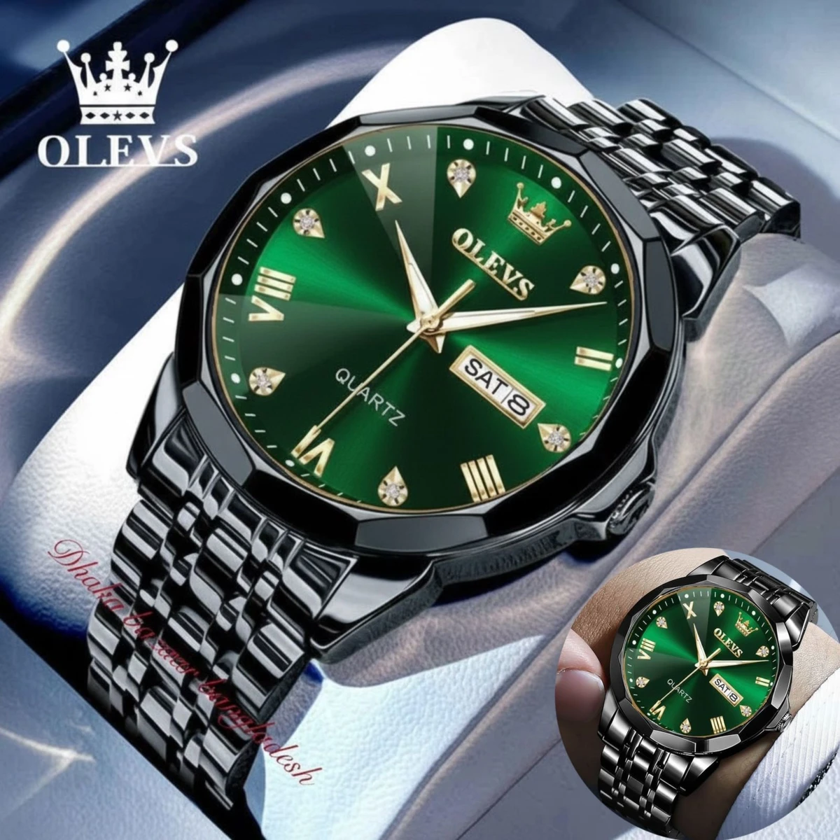 OliveZ NEXT নতুন ডিজাইনের পুরুষদের জন্য ঘড়ি BLACK GREEN