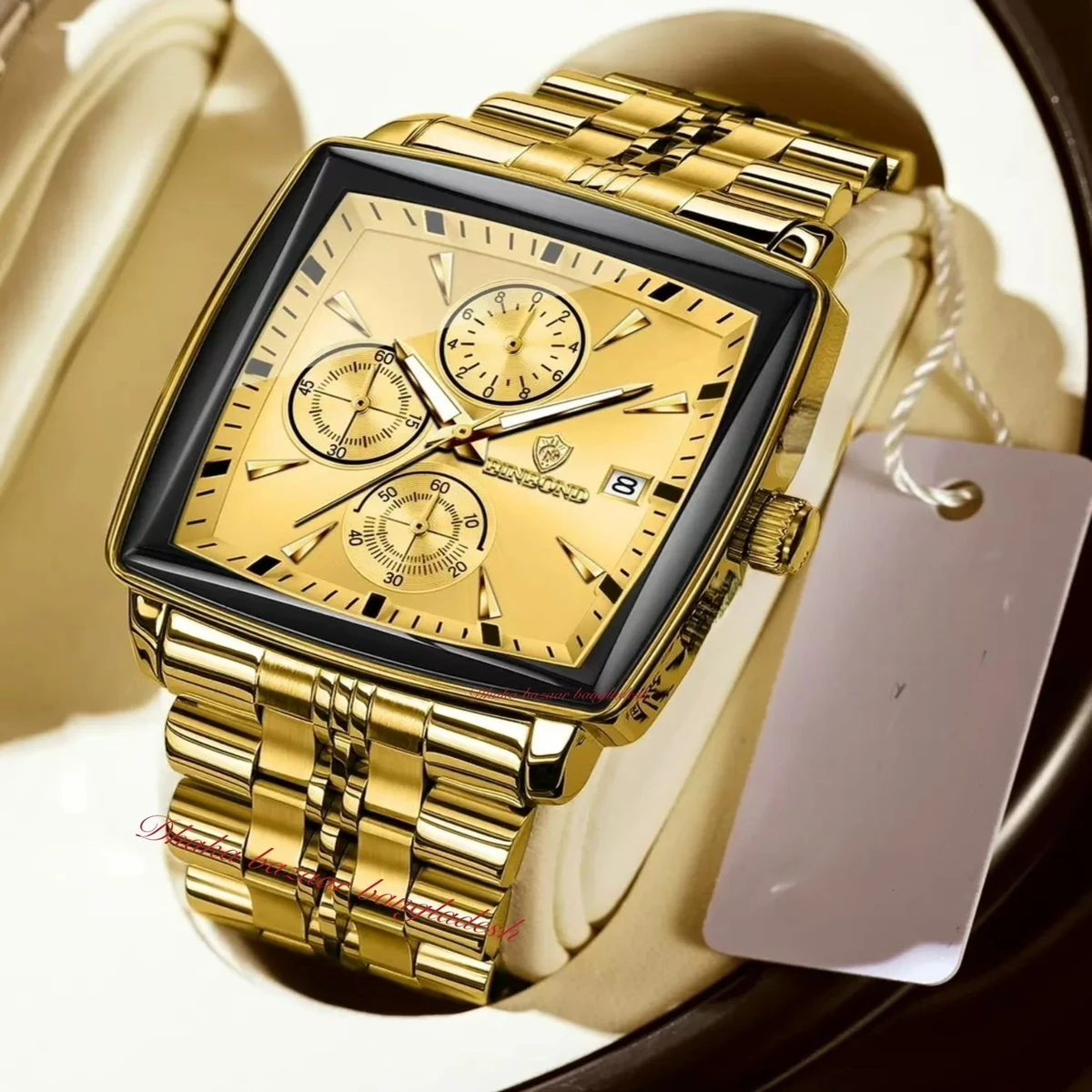 BINBOND 4362 নতুন ডিজাইনের পুরুষদের জন্য ঘড়ি GOLDEN