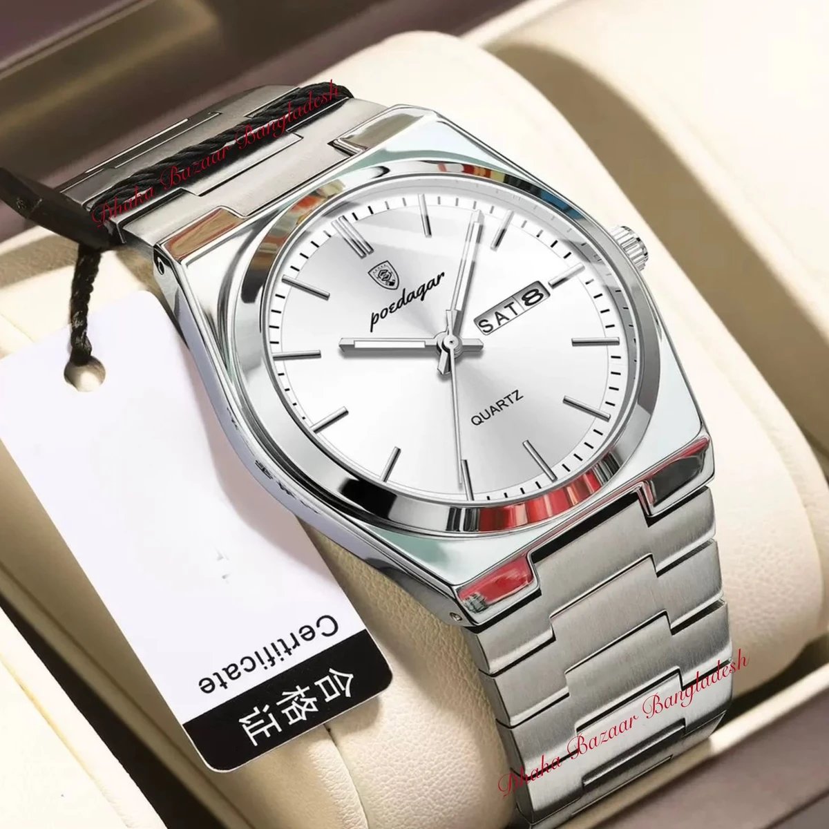 PEODAGOR 9030 নতুন ডিজাইনের পুরুষদের জন্য ঘড়ি SILVER WHITE