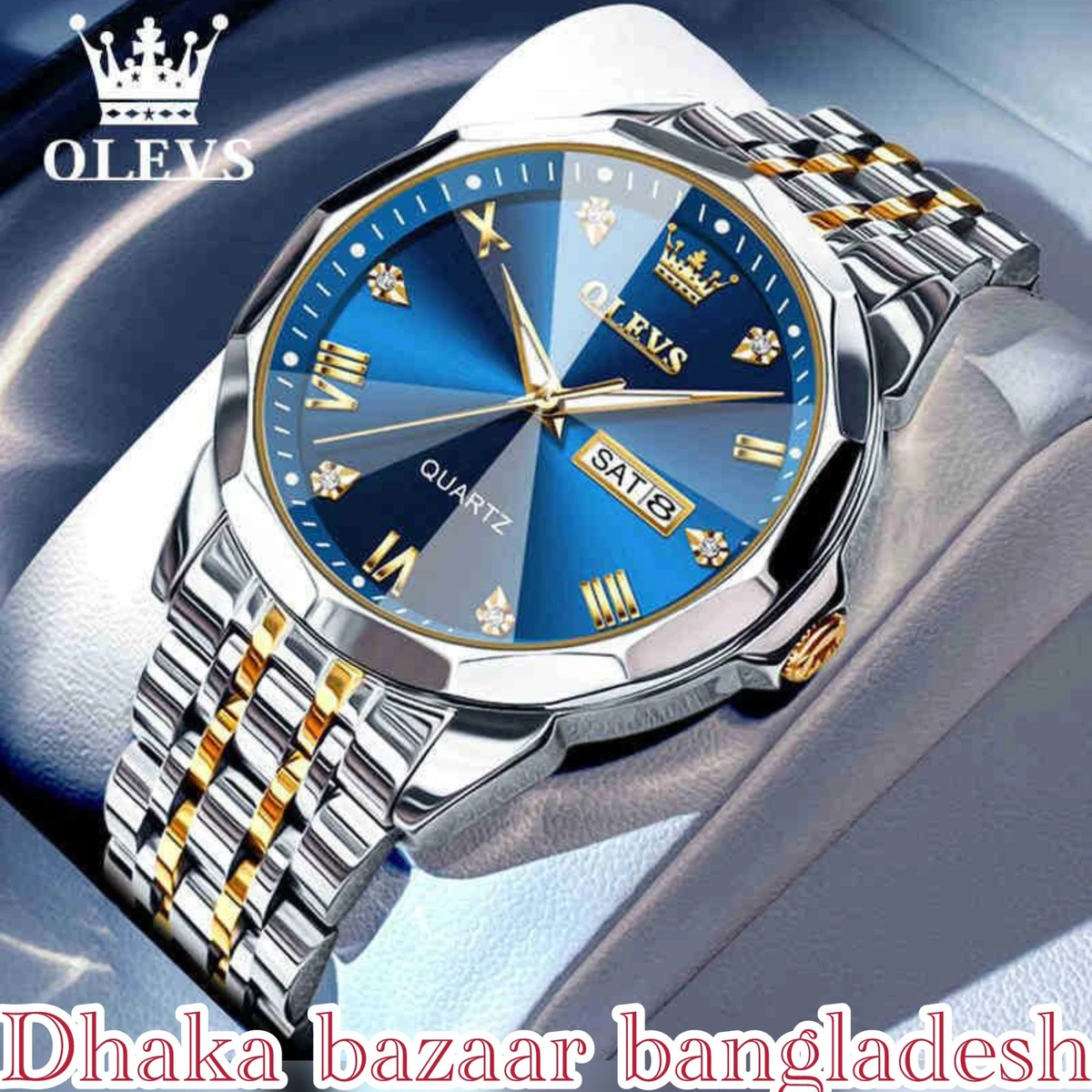 OLIVESZ নতুন ডিজাইনের পুরুষদের জন্য ঘড়ি SILVER BLUE.