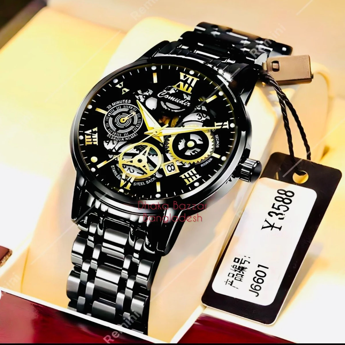 পুরুষের জন্য 022 নন মেকানিক্যাল ওয়াটার প্রুফ ঘড়ি NEW BLACK NEW