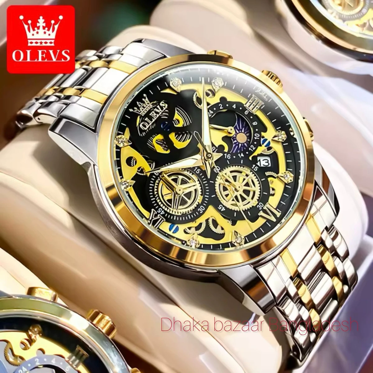 .3352 OliveZ নতুন ডিজাইনের পুরুষদের জন্য ঘড়ি BSILVER GOLDEN BLACK