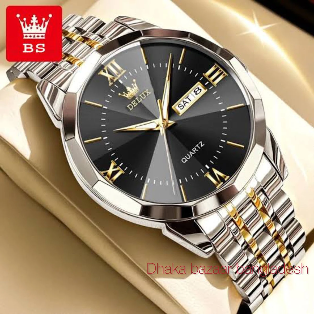 DELUX 587 নতুন ডিজাইনের পুরুষদের জন্য ঘড়ি SILVER GOLDEN BLACK