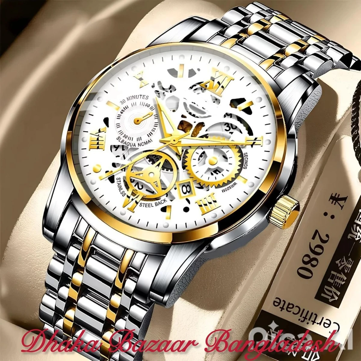 পুরুষের জন্য CM220 নন মেকানিক্যাল ওয়াটার প্রুফ ঘড়ি WHITE