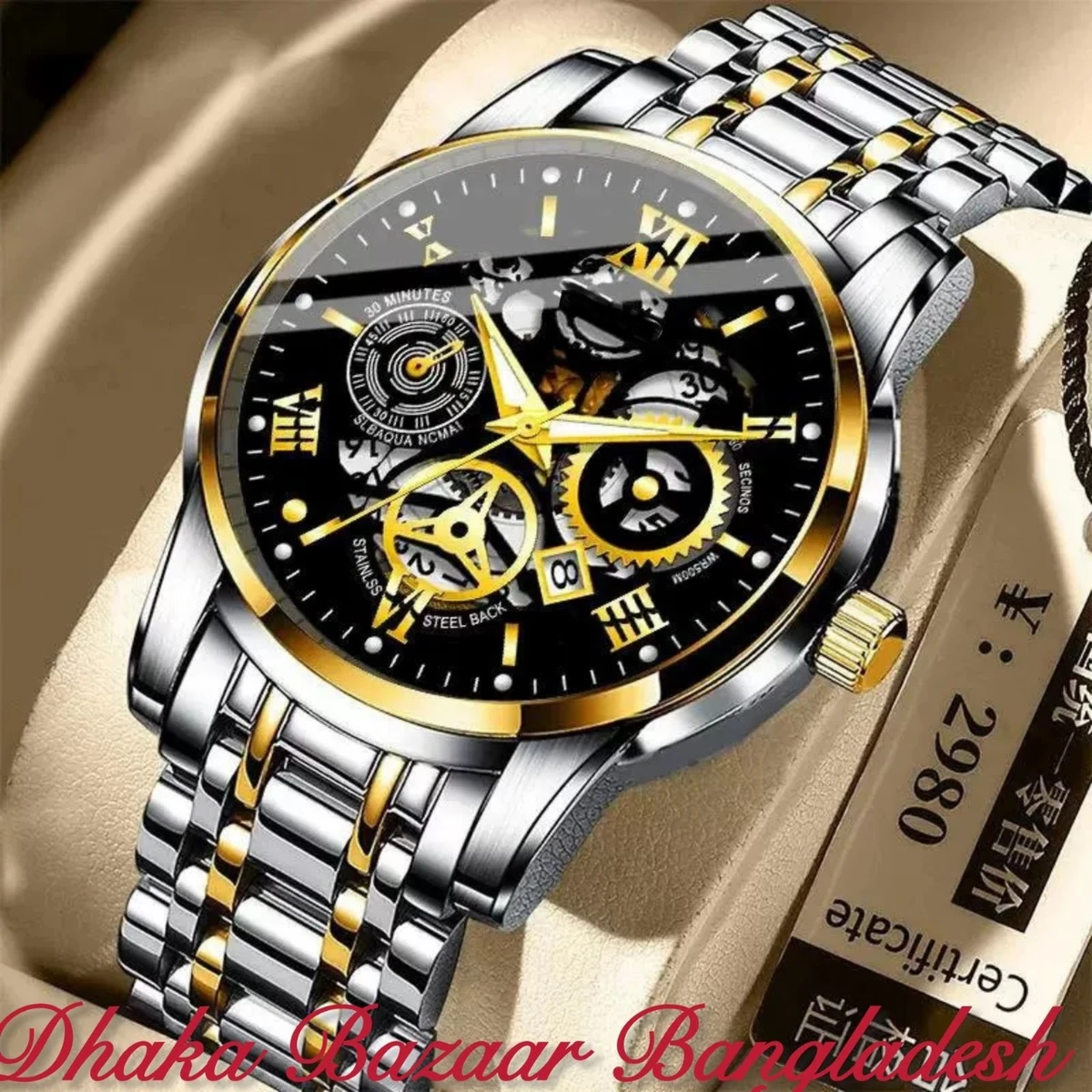 পুরুষের জন্য CM220 নন মেকানিক্যাল ওয়াটার প্রুফ ঘড়ি SILVER GOLDEN BLACK