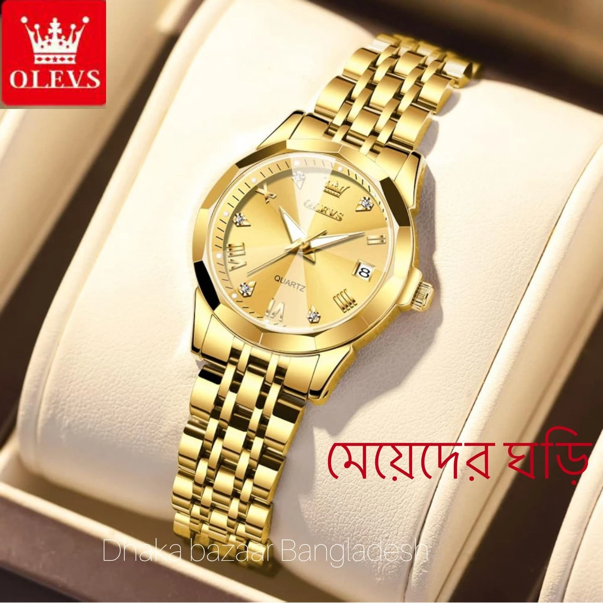 WOMAN OLIVES 81999 নতুন ডিজাইনের মেয়েদের জন্য ঘড়ি GOLDEN