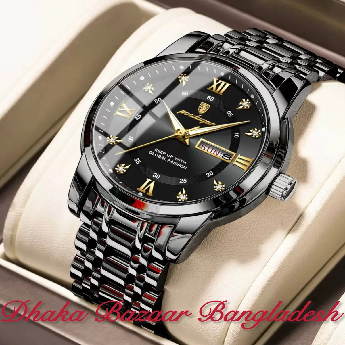 PEODAGOR 657 নতুন ডিজাইনের পুরুষদের জন্য ঘড়ি BLACK