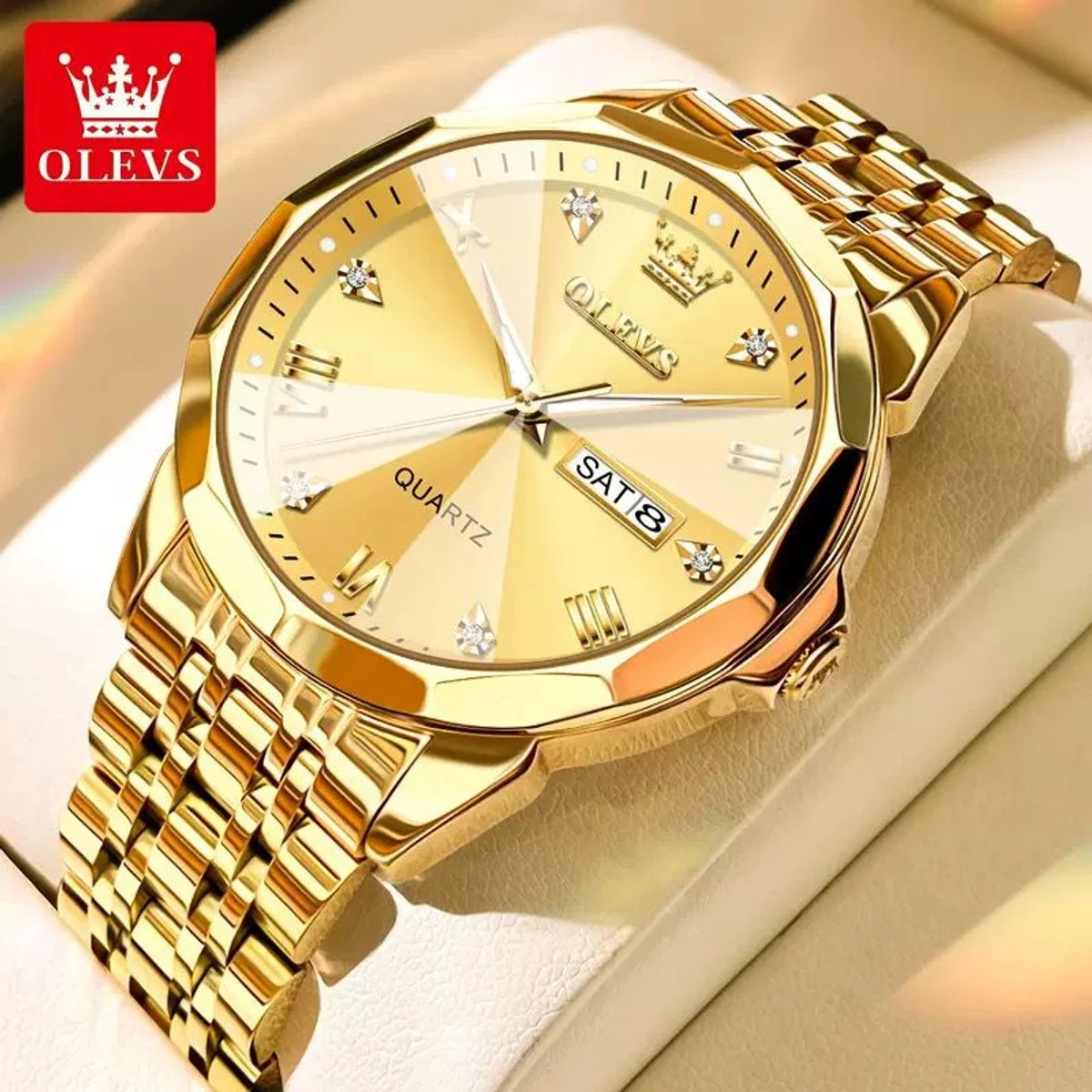 OLIVES নতুন ডিজাইনের MAN জন্য ঘড়ি GOLDEN