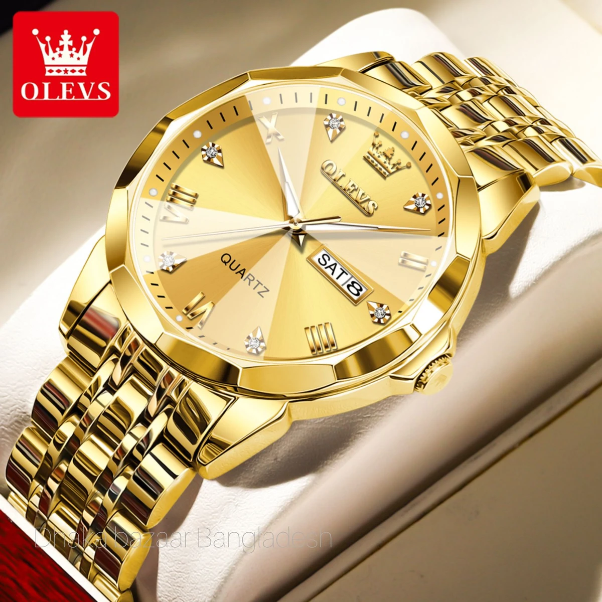 OLIVES নতুন ডিজাইনের MAN জন্য ঘড়ি GOLDEN