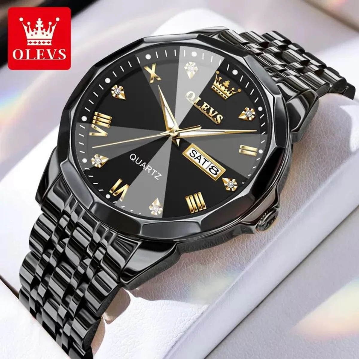 OLIVES নতুন ডিজাইনের MAN জন্য ঘড়ি BLACK