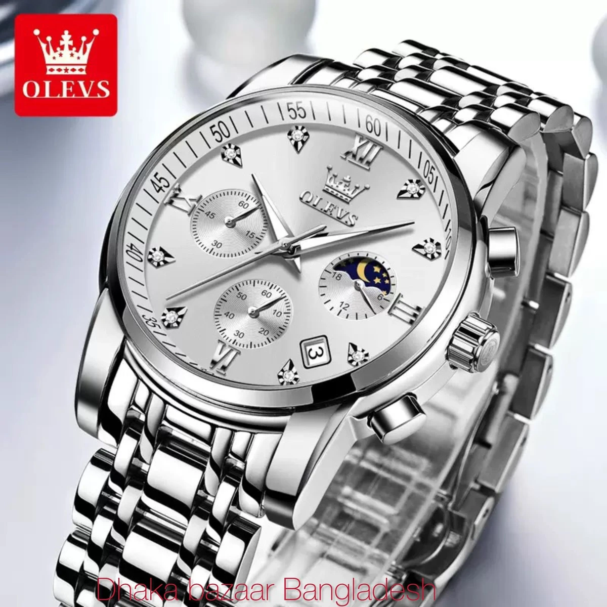 OLIVESZ 2200 নতুন ডিজাইনের পুরুষদের জন্য ঘড়ি WHITE