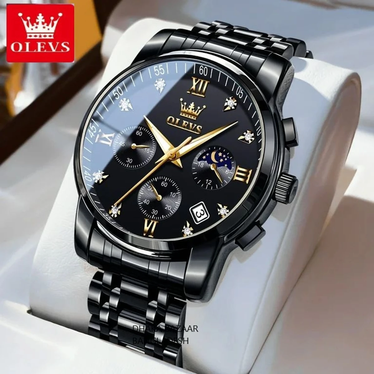 OLIVESZ 2200 নতুন ডিজাইনের পুরুষদের জন্য ঘড়ি BLACK
