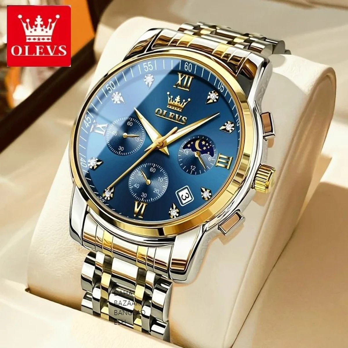 OLIVESZ 2200 নতুন ডিজাইনের পুরুষদের জন্য ঘড়ি SILVER GOLDEN BLUE