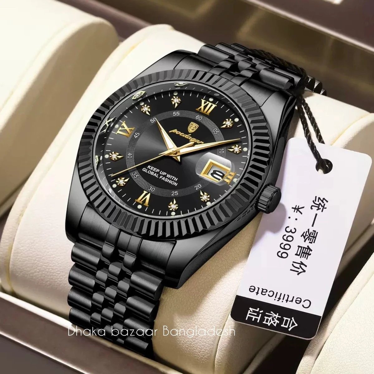 PEO 6161 নতুন ডিজাইনের পুরুষদের জন্য ঘড়ি BLACK
