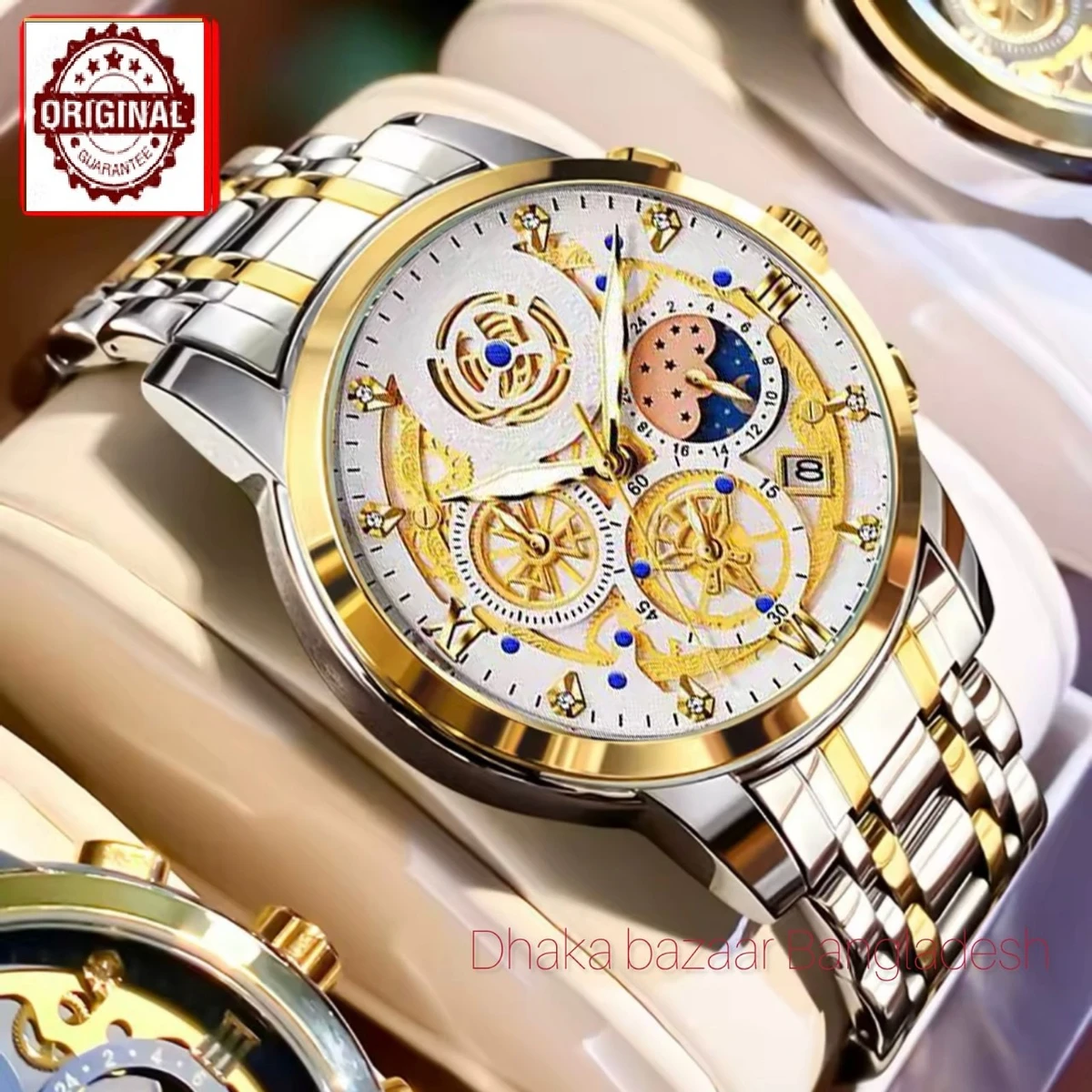 4010 BIN পুরুষের জন্য নন মেকানিক্যাল ওয়াটার প্রুফ ঘড়ি WHITE