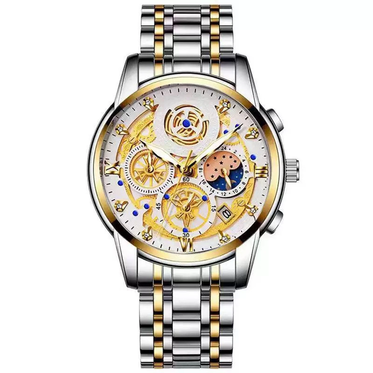 4010 BIN পুরুষের জন্য নন মেকানিক্যাল ওয়াটার প্রুফ ঘড়ি WHITE