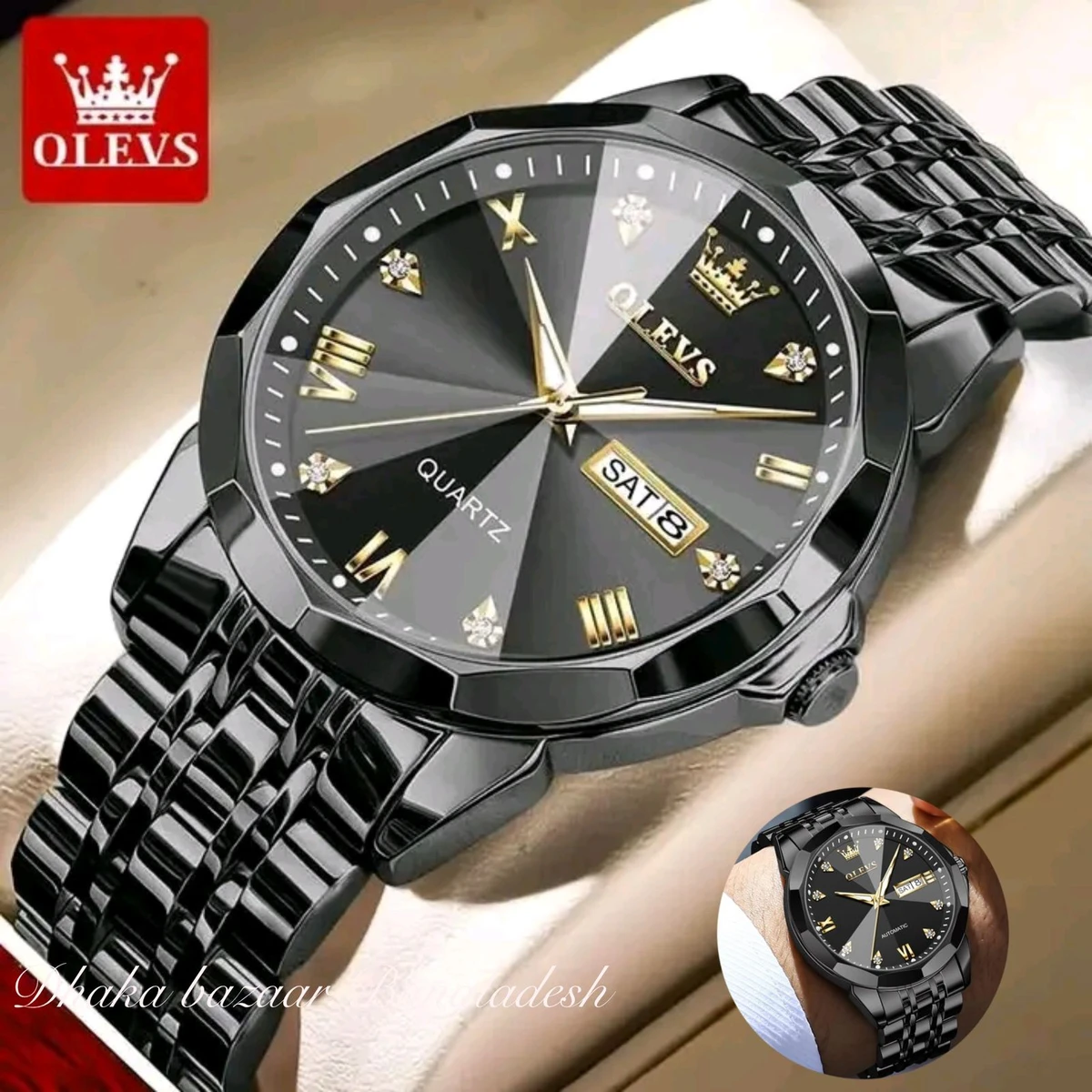 OliveZ নতুন ডিজাইনের পুরুষদের জন্য ঘড়ি BLACK