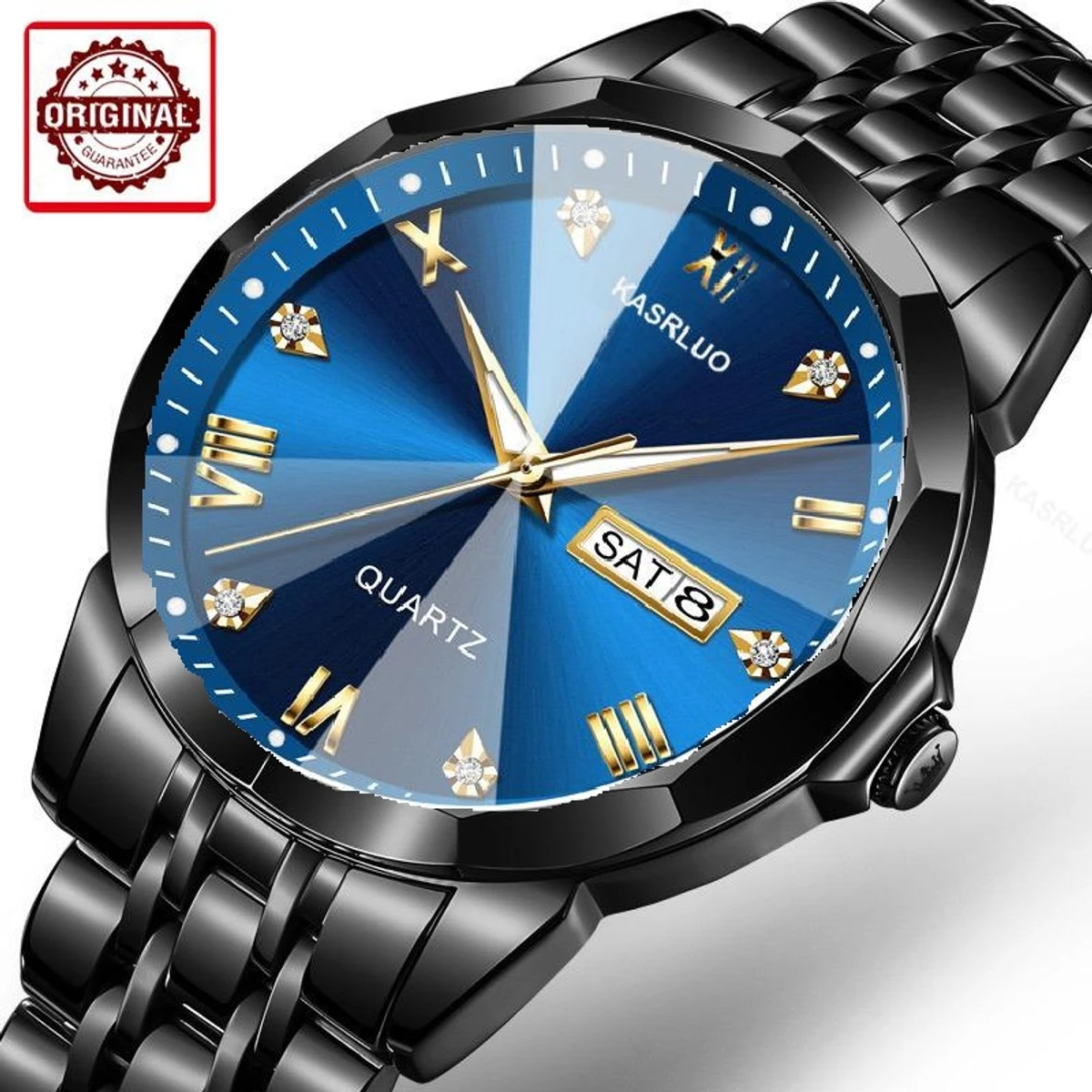 KAS MAN নতুন ডিজাইনের পুরুষদের জন্য ঘড়ি BLACK BLUE