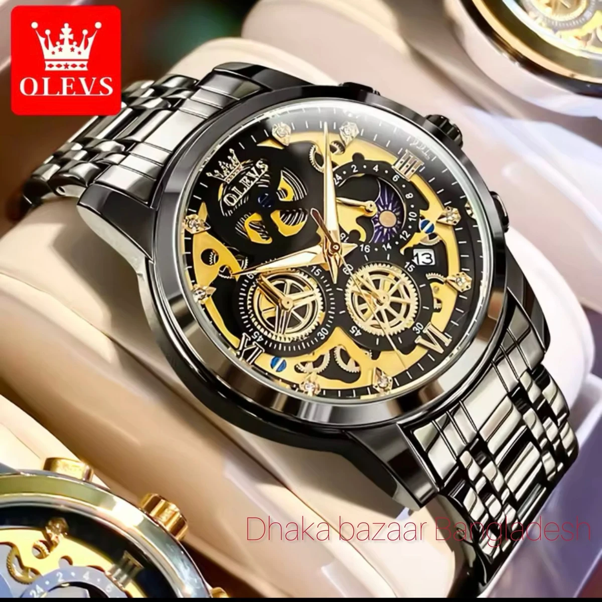 3352 OliveZ নতুন ডিজাইনের পুরুষদের জন্য ঘড়ি BLACK